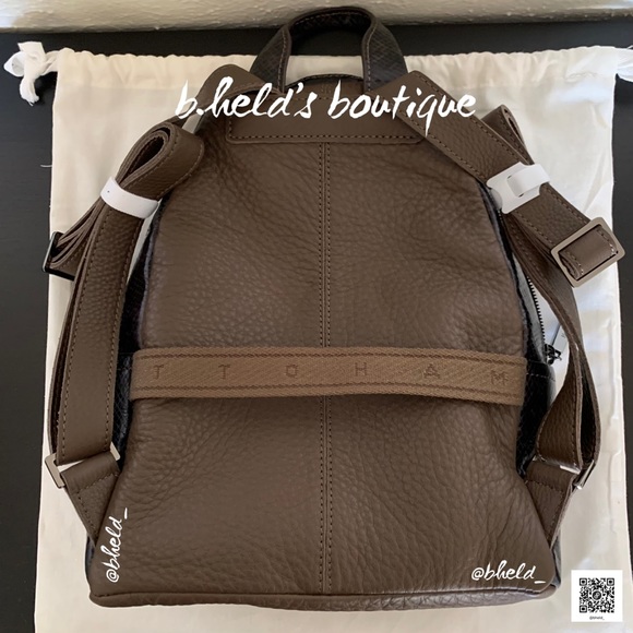 Hammitt Hunter Med Leather Backpack in Olivine Snake/Gunmetal New NWOT main image 4